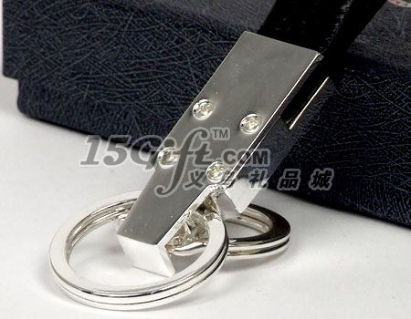 真皮镀银钥匙扣,HP-025306